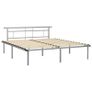Bed Frame Grey Metal 200x200 cm Image 2