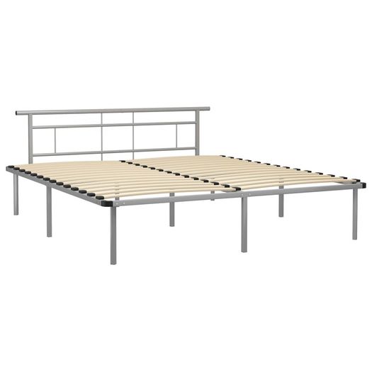 Bed Frame Grey Metal 180x200 cm