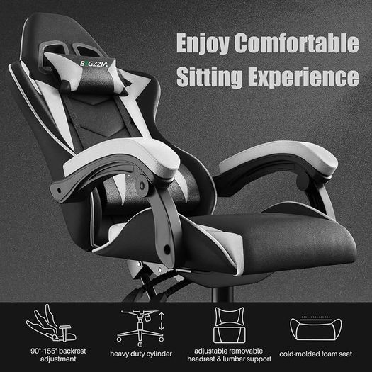 MASSIVE SALE Ergonomic Gaming Chair - Gamer Chairs with Lumbar Cushion + Headrest, Height-Adjustable Office & Computer Chair for Adults, Girls, Boys