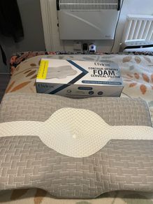 Elviros Cervical Contour Memory Foam Pillow for Neck Pain Shoulder Pain