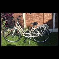 Ladies bike with basket and lock.
