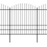 Garden Fence with Spear Top Steel (1.75-2)x5.1 m Black Image 2