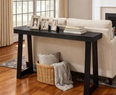 118 cm Console Table, Modern Desk Behind the Couch, Wooden Rectangle Entrance Desk, Narrow Long Sofa Table