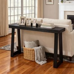 118 cm Console Table, Modern Desk Behind the Couch, Wooden Rectangle Entrance Desk, Narrow Long Sofa Table