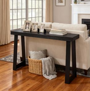 118 cm Console Table, Modern Desk Behind the Couch, Wooden Rectangle Entrance Desk, Narrow Long Sofa Table