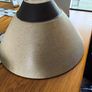 Large Angular Beige speckled ceramic bowl with a wide conical flare and a dark brawn contrasting base By Paul Costelloe. Image 6