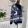 Ladies Navy & White Christmas Cardigan UK 16 / EU 44 Image 5