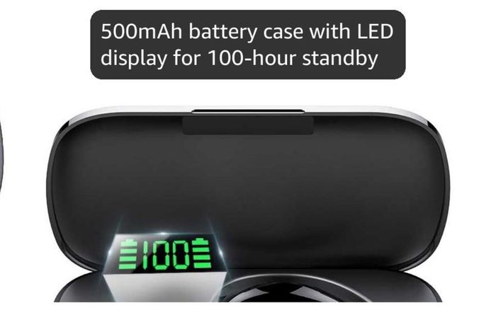 Bluetooth Headset V5.3, 100H Talk Handsfree Earpiece Wireless Headset with ENC Noise Canceling Microphone, LED Display, IP7 waterproof, in-Ear headphone for Business/Office/Driving