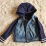 NEXT Boys Denim Jacket with Jersey Hood & Sleeves Image 5