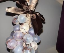 Handmade Grape Soap Cluster  Clear Glycerin with Embedded Natural Flowers