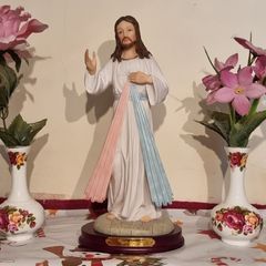 11.5 Inch Tall Florentine Collection Divine Mercy Jesus I Trust In You Religious Statue Made In Italy