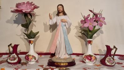 11.5 Inch Tall Florentine Collection Divine Mercy Jesus I Trust In You Religious Statue Made In Italy