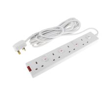 4 individually switched socket (5m) extension lead