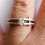 Vintage 925 Sterling Silver Ring with Marquise Cut Stone size P - 4,7g Image 3