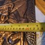 Copper painting representing a fisherman - Old Japanese Ancient Arts and Crafts Measures 22 x 49 cm. Image 4