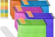 20PC PP Filing Cabinet A4 Suspension Files Hanging Folders with Tabs and Inserts, Filing Cabinet Haning File for Office School Desktop File Storage, File Classification (Mix Colors)
