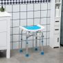 NEW SALE | Bath Stool for Seniors, Adjustable Padded Shower Stool with Built-in Handle Non-slip Suction Foot Pads Blue Image 2
