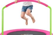 Rebounder Band Big Handle Trampoline for Toddlers Kids With Super Safety Pad Foam Handle Oxford Padded Noise-Free Kids Cover Fun for Kids Indoor/Outdoor for 2-6 years old
