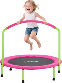 Rebounder Band Big Handle Trampoline for Toddlers Kids With Super Safety Pad Foam Handle Oxford Padded Noise-Free Kids Cover Fun for Kids Indoor/Outdoor for 2-6 years old