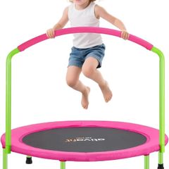 Rebounder Band Big Handle Trampoline for Toddlers Kids With Super Safety Pad Foam Handle Oxford Padded Noise-Free Kids Cover Fun for Kids Indoor/Outdoor for 2-6 years old