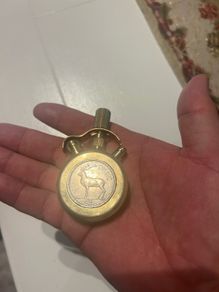 1 pound Handmade Antique Gasoline Lighter Distressed Brass RetroCoin Round Oil Lighter Collection Vintage