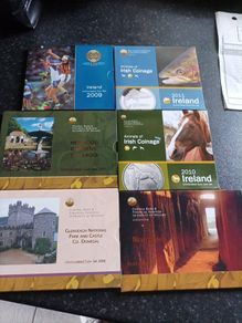 uncirculated bank of Ireland coin sets various years