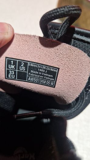 Dr. Martens 1460 Junior Boots  Pale Pink Patent Size UK 1 / EU 33