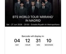 1x BTS Ticket in Madrid June 27th