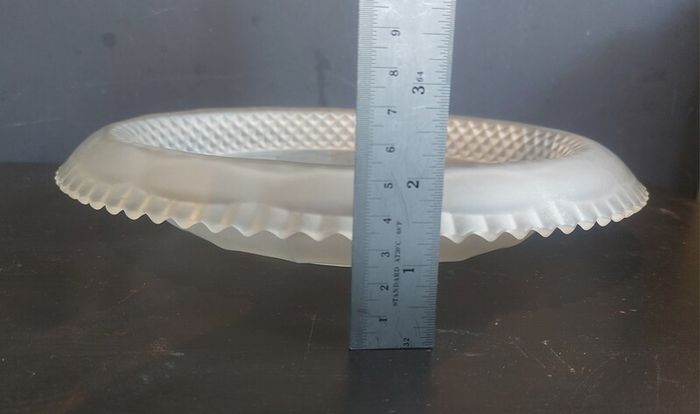 Beautiful Vintage Pressed Glass Cake Stand or Fruit Bowl in Frosted Un-Coloured Glass