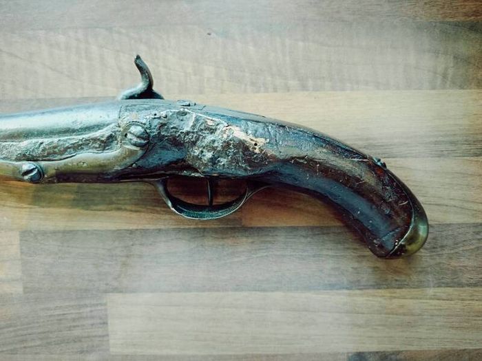 old percussion pistol for decor only