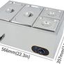 1500W Food Warmer Stainless Steel Steam Table Temperature Control for Catering and Restaurant, GN 1/3x2, 1/6x2 Pans with Lids Image 6