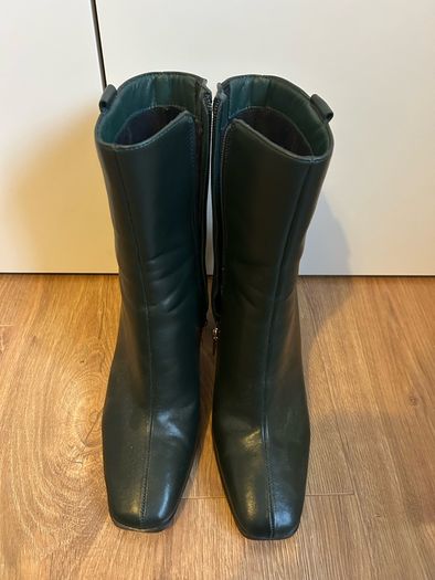 Una Healy Green Leather heeled boots 6