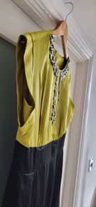 MONSOON Originals colour block black and lime dress Sz 14 UK - Rrp 160 (New)