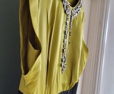 MONSOON Originals colour block black and lime dress Sz 14 UK - Rrp 160 (New)