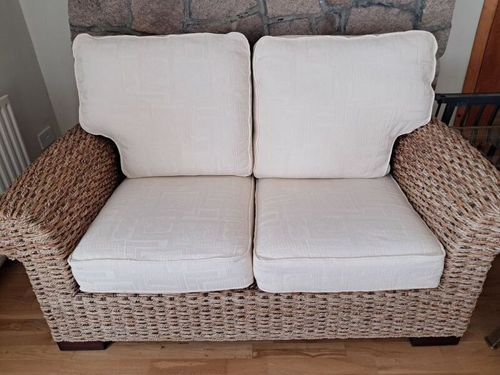 3 Piece Cane Upholstered Suite