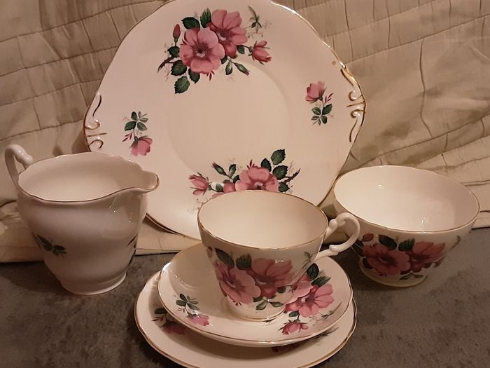 twenty one piece Royal Stewart tea service