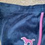 shorts Victoria secrets size large blue velvet & pink logo Image 8