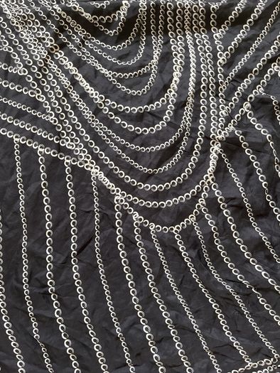 Silk black and white scarf