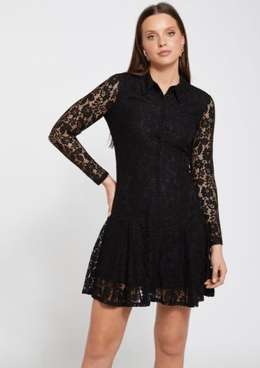Black Savida Lace Mini Dress