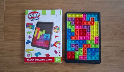 Push-it Pop-it Tetris Toy, Block Building Puzzle/Jigsaw, 27 pieces, 3+