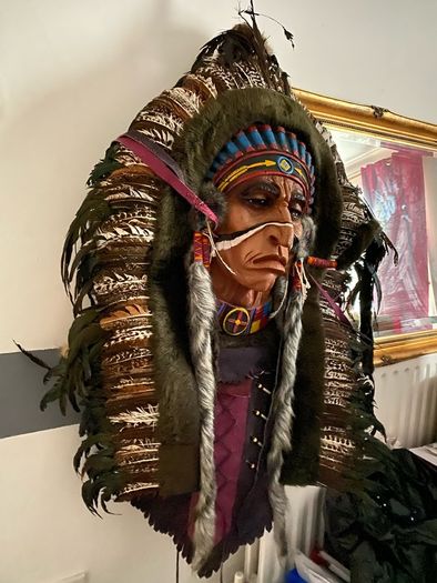 Antique Navajo Indian Head Figurine