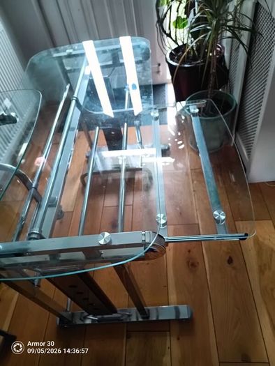 glass computer table