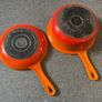 Made in France Cast Iron Marmitout 3 in 1 Saucepan Frying Pan 22 Orange Le Creuset style Image 6