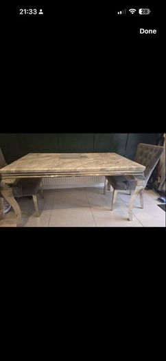 Marble Dining Table & 4 Chairs