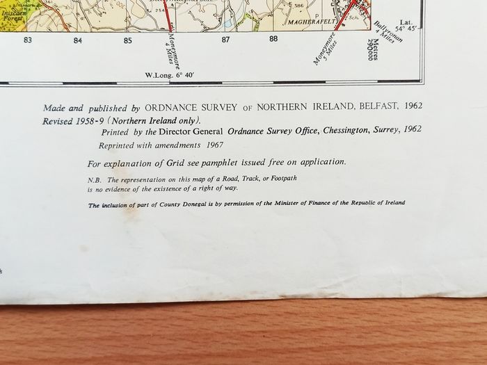 Vintage Ordnance Survey maps of Northern Ireland set of 9 maps