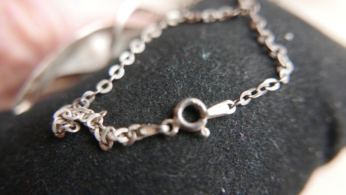 Vintage Sterling Silver 925 Twist Leaf Blade Pendant Long Necklace 7,1g length - 20"