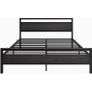 King Size Bed Frame with Wood Headboard,Heavy Duty Metal Platform Image 2