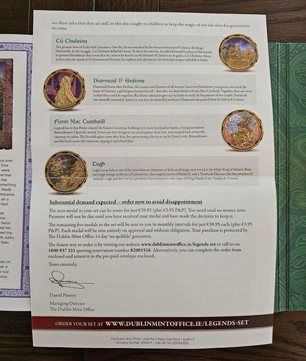 Jim Fitzpatrick Myths and Legends Coin Collection Holder 1 Coin with Cert and Holder