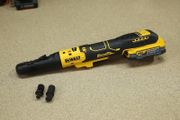 DeWALT 18V XR Cordless Brushless Sealed Head Ratchet Wrench 3/8 &amp; 1/2 Inch Anvil PowerStack Battery And Multi Voltage Fast Charger.