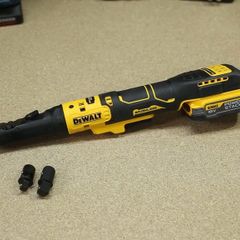 DeWALT 18V XR Cordless Brushless Sealed Head Ratchet Wrench 3/8 & 1/2 Inch Anvil PowerStack Battery And Multi Voltage Fast Charger.